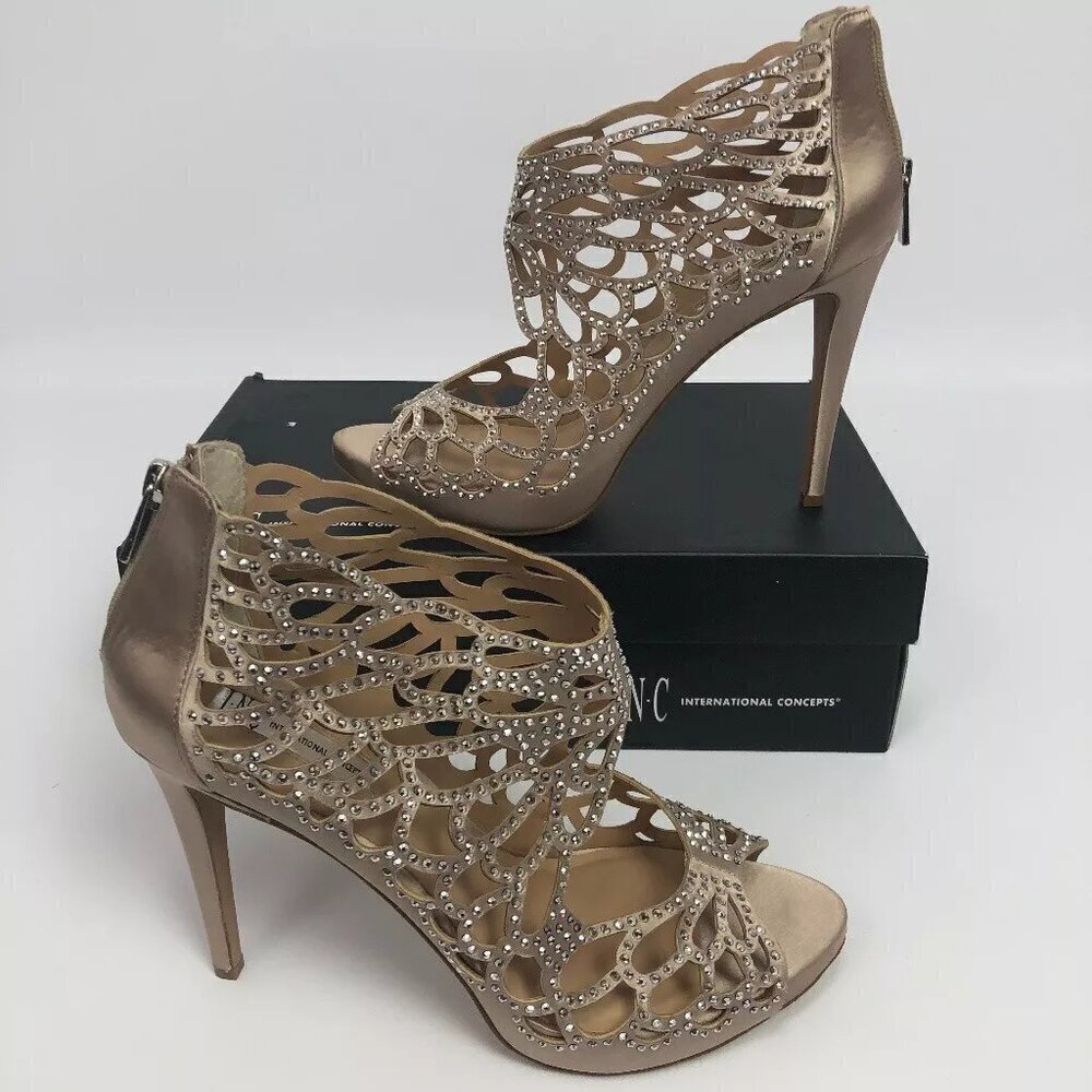 INC International Concepts Womens Sarane Evening Sandals Bisque 10M